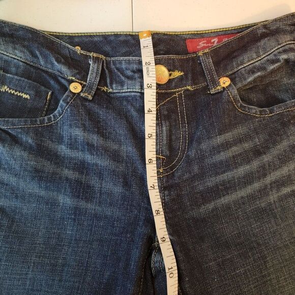 Seven 7 Womens Size 28 Blue Denim Bootcut Medium Wash Stretch Jeans - Picture 12 of 14